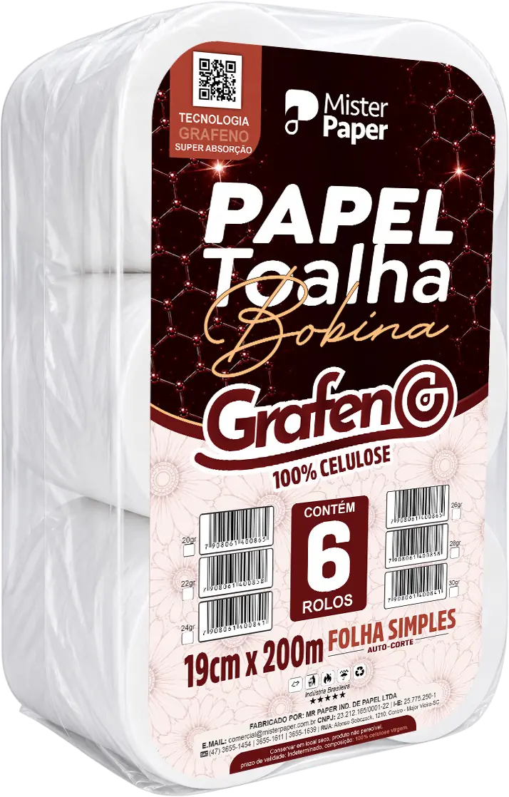 Grafeno Toalha Bobina - 19cm x 200m | 30gr