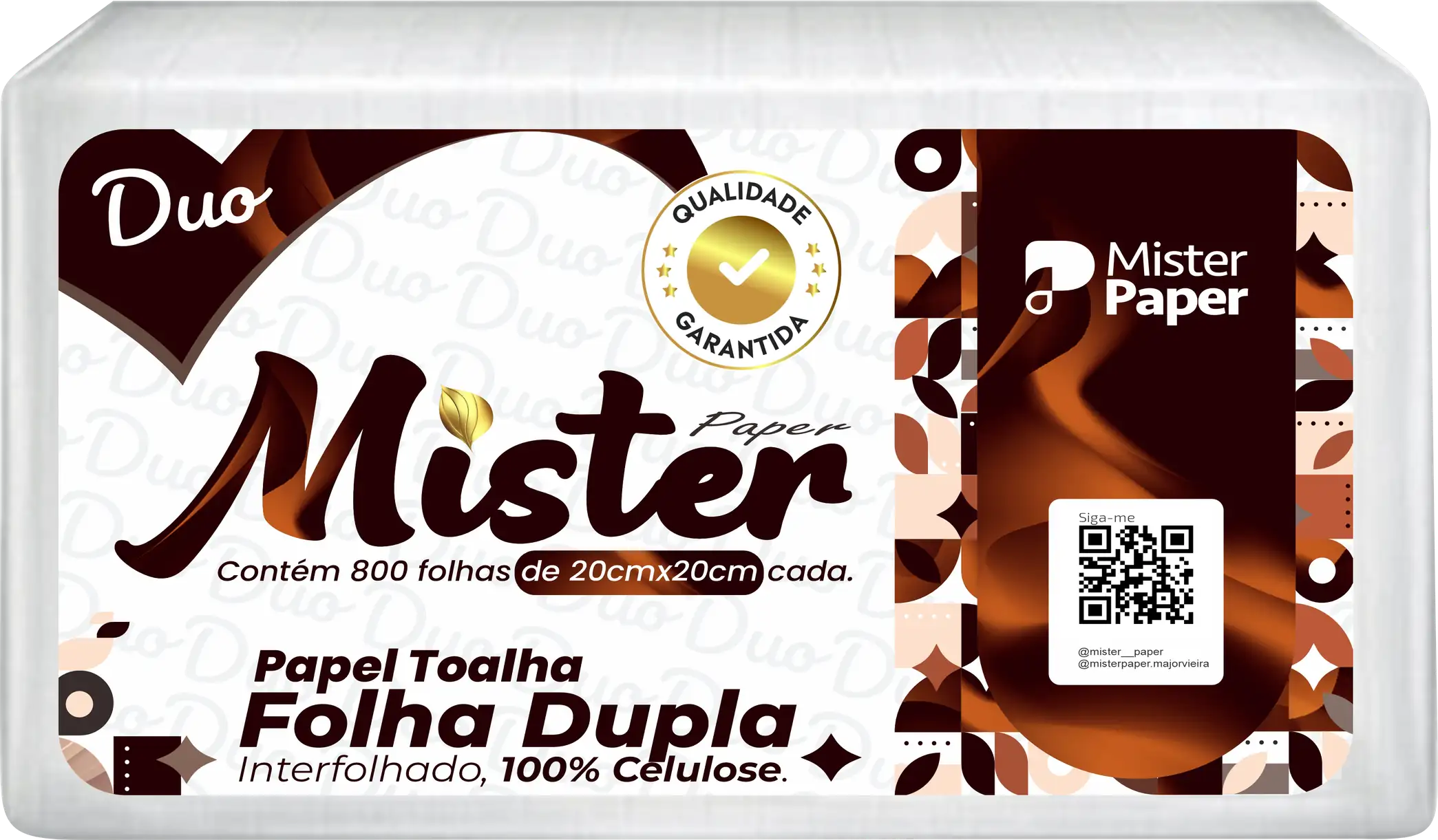 Mister Papel Toalha Interfolhas 800 Folhas Dupla 20x20 13+13gr